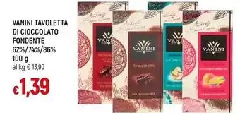 Galassia Vanini tavoletta di cioccolato fondente 62% offerta