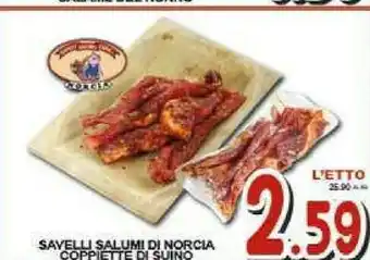 Sacoph Savelli Salumi Di Norcia Coppiette Di Suino offerta