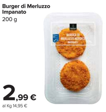Carrefour Market Burger di Merluzzo Impanato 200g offerta