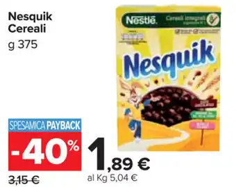 Carrefour Market Nesquik Cereali 375g offerta