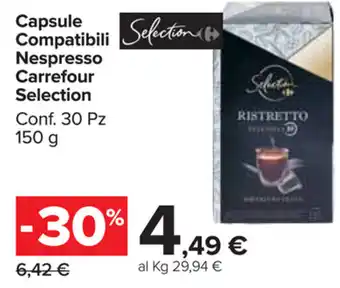 Carrefour Market Carrefour Selection Capsule Compatibili Nespresso 30pz 150g offerta