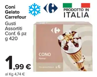 Carrefour Market Carrefour Coni Gelato 6pz 420g offerta