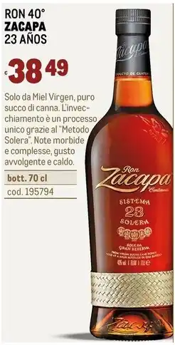 Zacapa ron 40° 23 anos