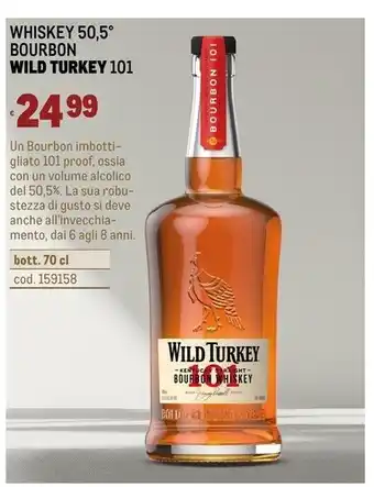 Metro Wild turkey 101 - whiskey 50,5° bourbon offerta
