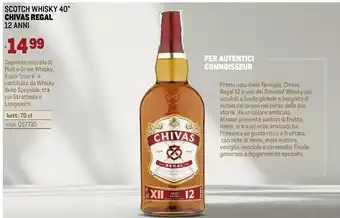 Metro Chivas regal scotch whisky 40° 12 anni offerta