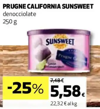Coop PRUGNE CALIFORNIA SUNSWEET denocciolate 250 g offerta