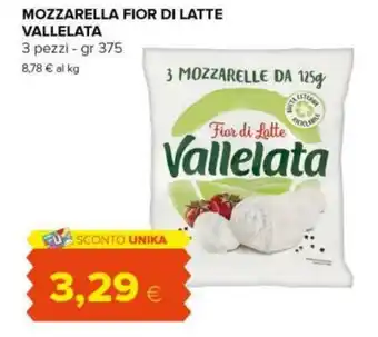 Tigre MOZZARELLA FIOR DI LATTE VALLELATA 3 pezzi - gr 375 offerta