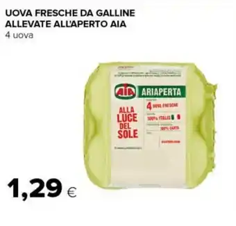 Tigre UOVA FRESCHE DA GALLINE ALLEVATE ALL'APERTO AIA 4 uova offerta