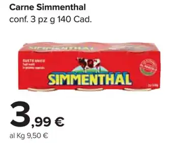 Carrefour Market Simmenthal Carne 3pz 140g offerta