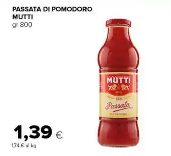Tigre PASSATA DI POMODORO MUTTI gr 800 offerta