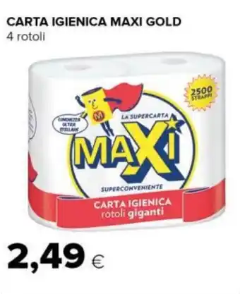 Tigre CARTA IGIENICA MAXI GOLD 4 rotoli offerta