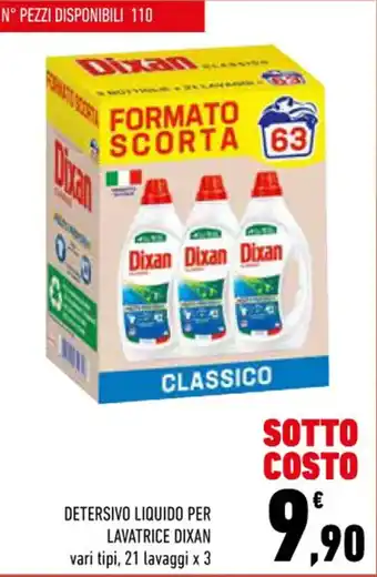 Conad Margherita DETERSIVO LIQUIDO PER LAVATRICE DIXAN vari tipi, 21 lavaggi x 3 offerta