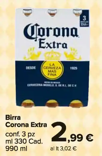 Carrefour Market Corona Extra Birra 3pz 330ml/990ml offerta