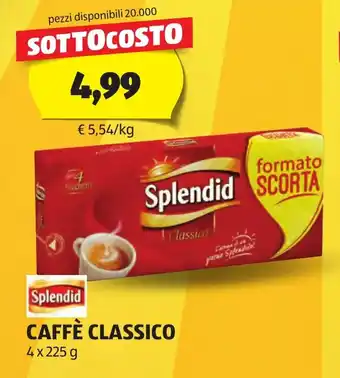 ALDI Splendid CAFFÈ CLASSICO 4x225 g offerta