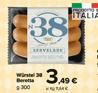 Carrefour Market Beretta Würstel 38 300g offerta