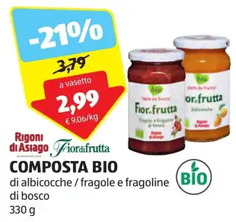 ALDI Rigoni di Asiago Fior di frutta COMPOSTA BIO 330 g offerta