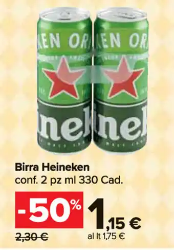Carrefour Market Heineken Birra 2pz 330ml offerta