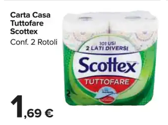 Carrefour Market Scottex Carta Casa Tuttofare 2 rotoli offerta