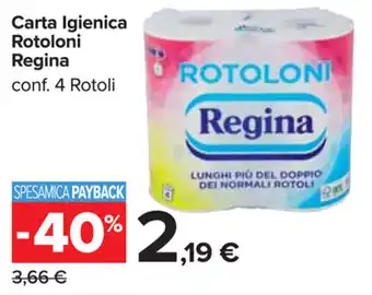 Carrefour Market Regina Carta Igienica Rotolini 4 Rotoli offerta