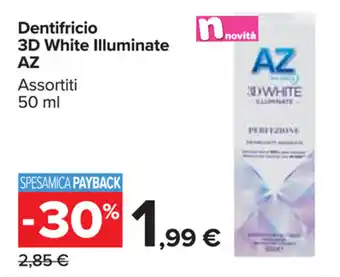 Carrefour Market AZ 3D White Illuminate Dentifricio 50ml offerta