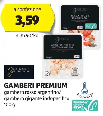 ALDI GOURMET FINEST CUISINE GAMBERI PREMIUM 100 g offerta