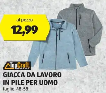 ALDI TopCraft GIACCA DA LAVORO IN PILE PER UOMO offerta