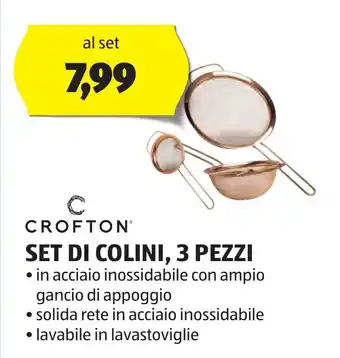ALDI CROFTON SET DI COLINI, 3 PEZZI offerta