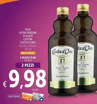 Spazio Conad Costa d'oro olio extra vergine di oliva l'extra offerta
