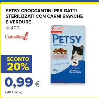 Tigre Consilia petsy croccantini per gatti sterilizzati con carni bianche e verdure offerta