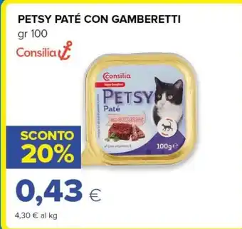 Tigre Consilia petsy paté con gamberetti offerta