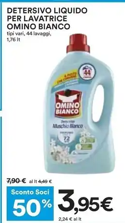 Coop Omino bianco detersivo liquido per lavatrice offerta