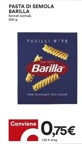 Coop Barilla pasta di semola offerta
