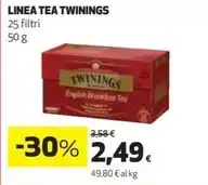 Ipercoop Twinings - linea tea offerta