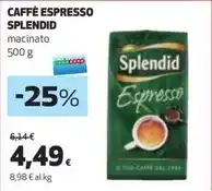 Ipercoop Splendid - caffè espresso offerta