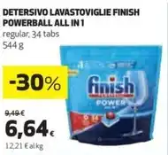 Coop Finish - detersivo lavastoviglie powerball all in 1 offerta