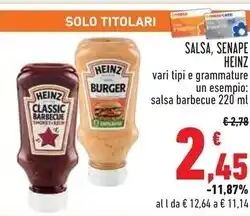 Conad Heinz salsa, senape offerta