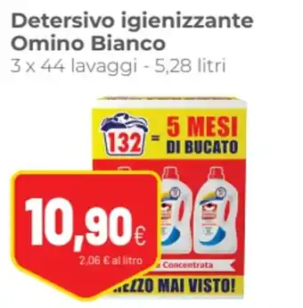 Coop Detersivo igienizzante Omino Bianco 3 x 44 lavaggi - 5,28 litri offerta