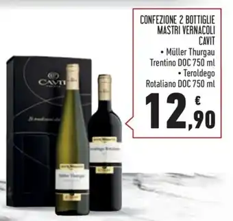 Conad CONFEZIONE 2 BOTTIGLIE MASTRI VERNACOLI CAVIT 750 ml offerta