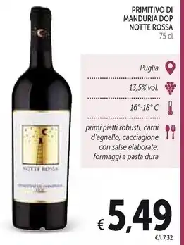 Spazio Conad Notte rossa primitivo di manduria dop offerta