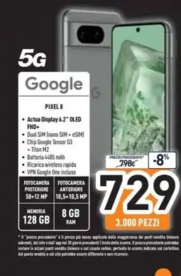 Unieuro Google - pixel 8 offerta