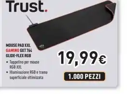 Unieuro Trust - mouse pad xxl gaming gxt 764 glide-flex rgb offerta