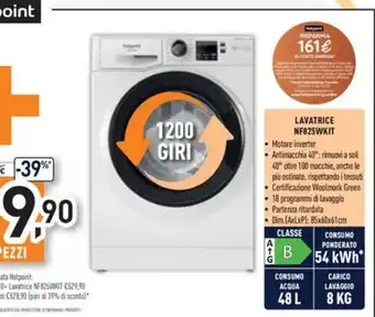 Unieuro Hotpoint - nf825wk it lavatrice caricamento frontale 8 kg 1200 giri/min bianco offerta