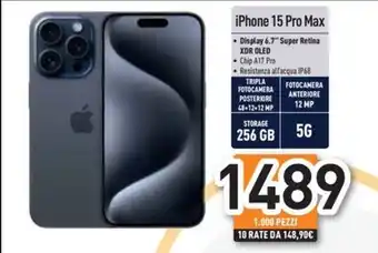 Unieuro Apple - iphone 15 pro max offerta