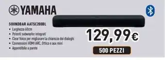 Unieuro Yamaha - soundbar aatsc200bl offerta