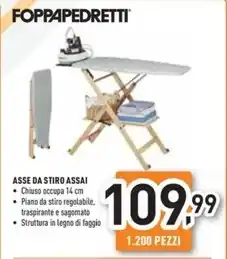 Unieuro Foppapedretti - asse da stiro assai offerta
