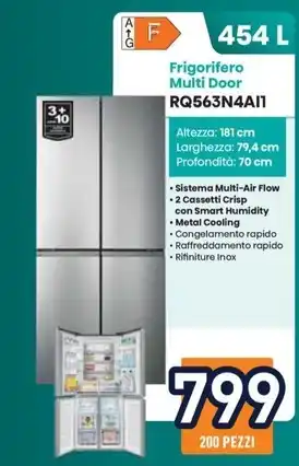 Unieuro Hisense - rq563n4ai1 frigorifero side-by-side libera installazione 454 l f acciaio inossidabile offerta