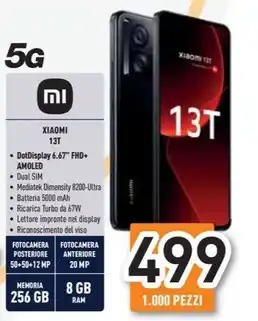 Unieuro Xiaomi - 13t 8+256gb offerta