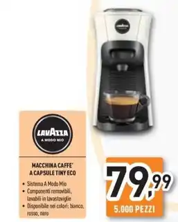 Unieuro Lavazza - macchina caffe' a capsule tiny eco offerta