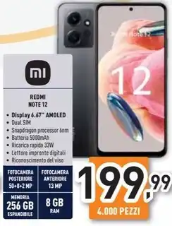 Unieuro Xiaomi - redmi note 12 8+256gb offerta