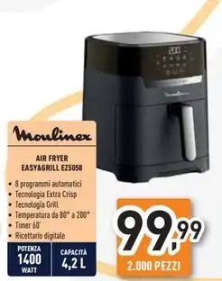 Unieuro Moulinex - air fryer easy&grill ez5058 offerta